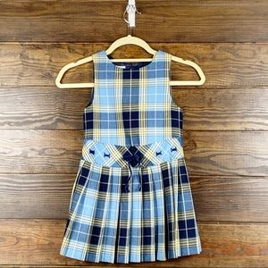 Talbots Kids Size 5 Plaid Yellow And Blue Dress